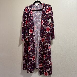 LuLaRoe - Sarah - Geometric Patterned Long Cardigan - NWT - Size Small